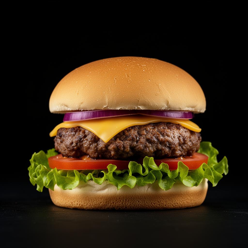 Burger La Sèche avec steak 5% MG, cheddar allégé et salade